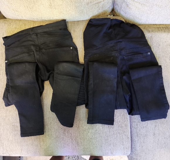 2 Pairs Maternity Black Women's Pants - Picture 2 of 5